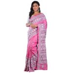 bangalore silk kantha stitch saree (silk mark certified)