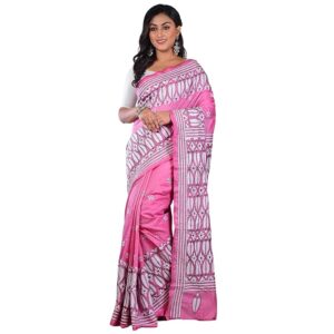 bangalore silk kantha stitch saree (silk mark certified)