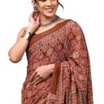designer ajrakh handloom saree