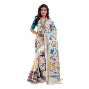 pure tussar silk kantha stitch saree (silk mark certified) (copy)