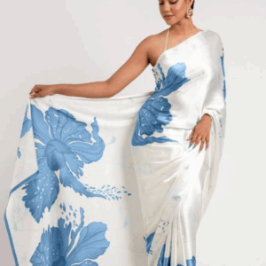 sf devsena digital printed satin stylish party wear saree collection